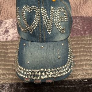 Magid Denim Cap with Rhinestone Accents